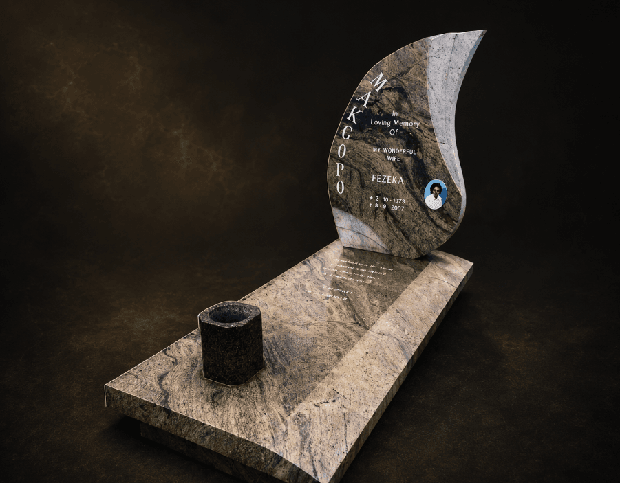 Contemporary granite memorial headstones